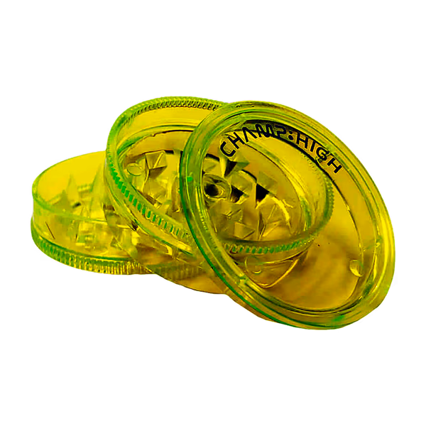 Plastová drtička Champ High Mini 42 mm, třídílná, žlutá