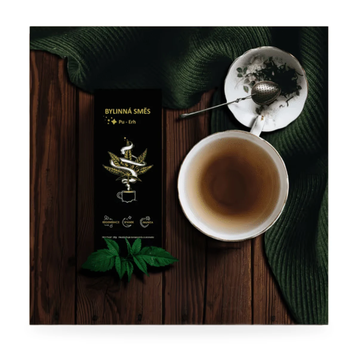 Detoxikační CBD Čaj Pu-Erh s bylinkami