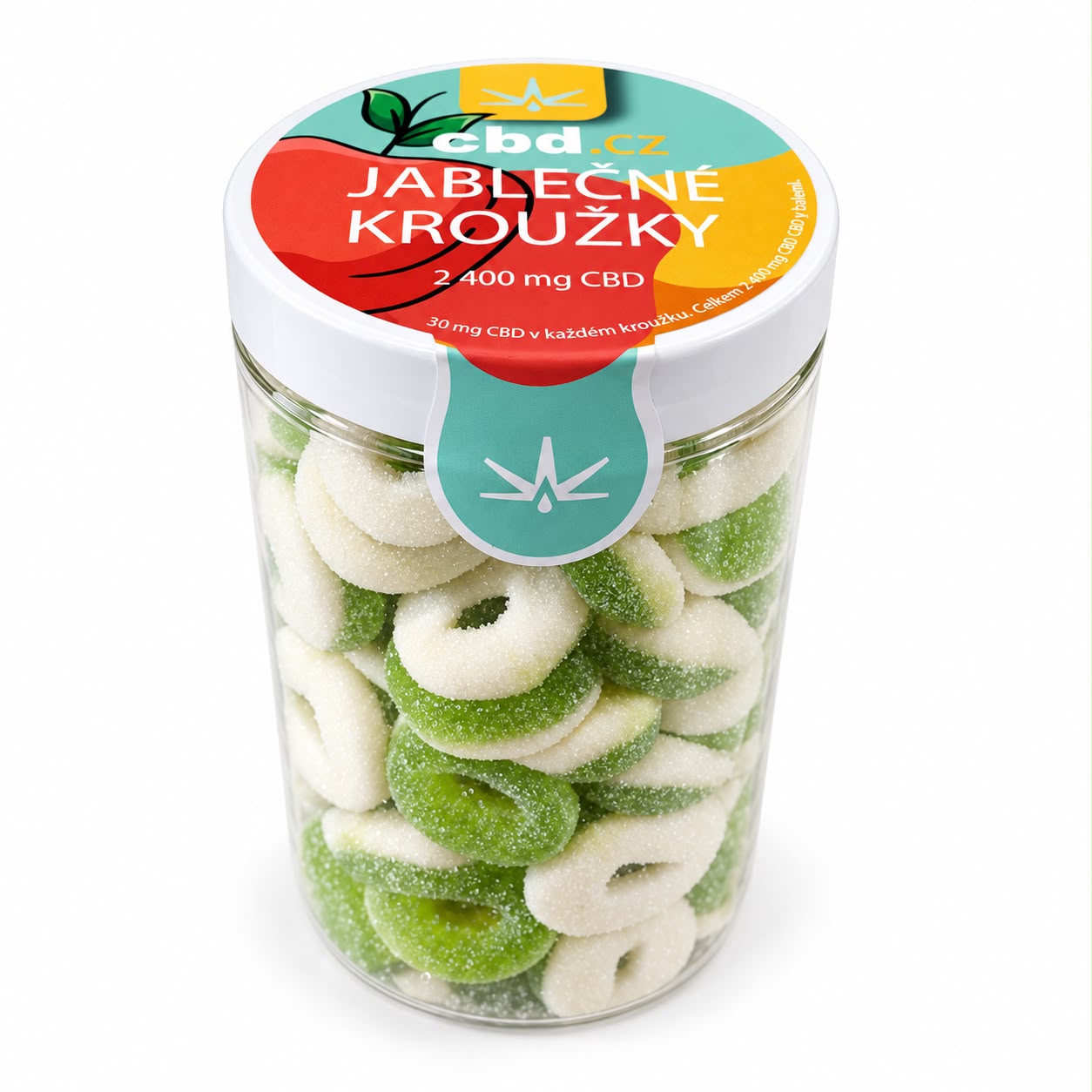 Jablečné kroužky s CBD – balení 400 g