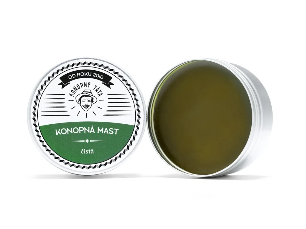 Otevřená konopná mast čistá Konopný táta 80 ml