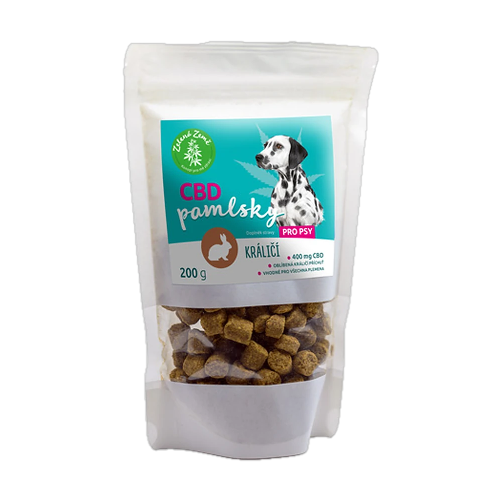 Sáček CBD pamlsků pro psy s králíkem Zelená Země, 200 g